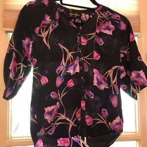 Yumi Kim silk 3/4 sleeve top. Size XXS petite.